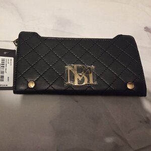Badgley Mischka Black Long Quilted Wallet (Vegan Leather) #82